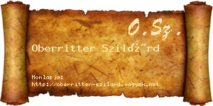 Oberritter Szilárd névjegykártya