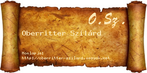 Oberritter Szilárd névjegykártya