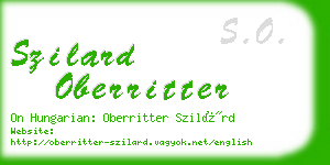 szilard oberritter business card
